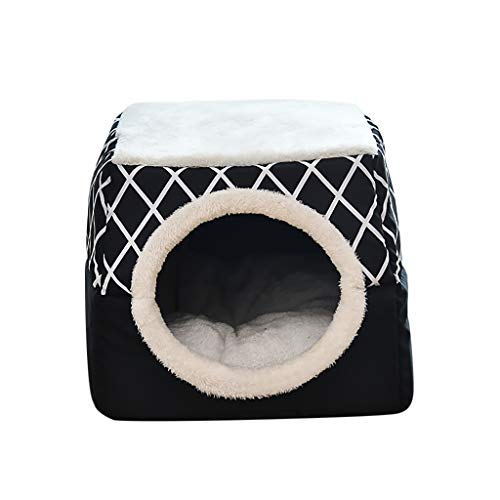 Kolylong® Hundebett Katzenbett Hundehöhle Hundehütte Tragbar Faltbare Hund Zimmer Katzenhöhlen Haustier Haus und Sofa Geometrisch Hundedecke Haustierbett Zwingermatten von Koly-Hundebett