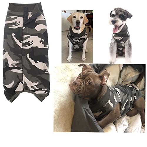 Komate Body für Hunde Nach op Recovery Suit Hund Anzug nach Chirurgie Bauchwunden Schutz Hautkrankheiten Haustiere Katzen Welpe Medizinische Chirurgische Kleidung Verhindern Lecken (XXXL, Camouflage) von Komate