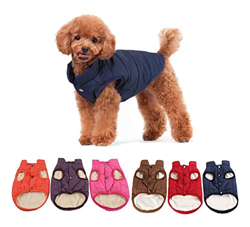 Komate Hund Winterjacke Fleece Bequemer Warmer weicher Mantel für kaltes Schneewetter Outdoor Windproof Tuch für Puppy Medium Dog Pets (XL (Brustumfang 63cm), Blau) von Komate