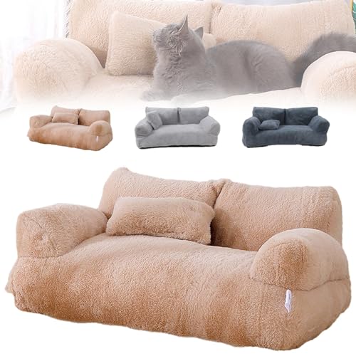 18 * 15 * 9“ Revuera Calming Pet Sofa - Revuera Pet Sofa, Washable Large Memory Foam Revuera Pet Calming Sofa with Non-Slip Bottom, Suitable for Kittens and Puppies Under 10 Pounds (Khaki) von Konenbra