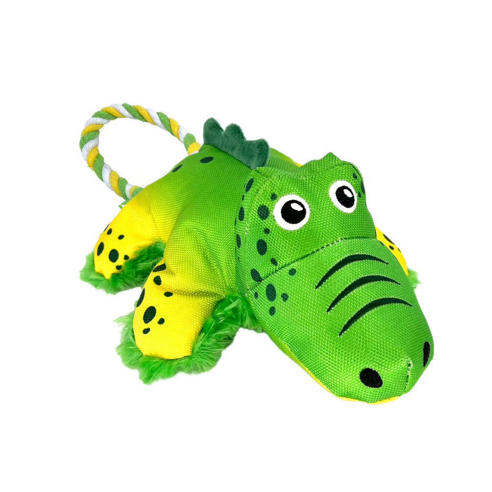 KONG Cozie Tuggz Hundespielzeug Alligator - Gr. M/L: ca. L 38 x B 20,3 x H 10,2 cm von Kong