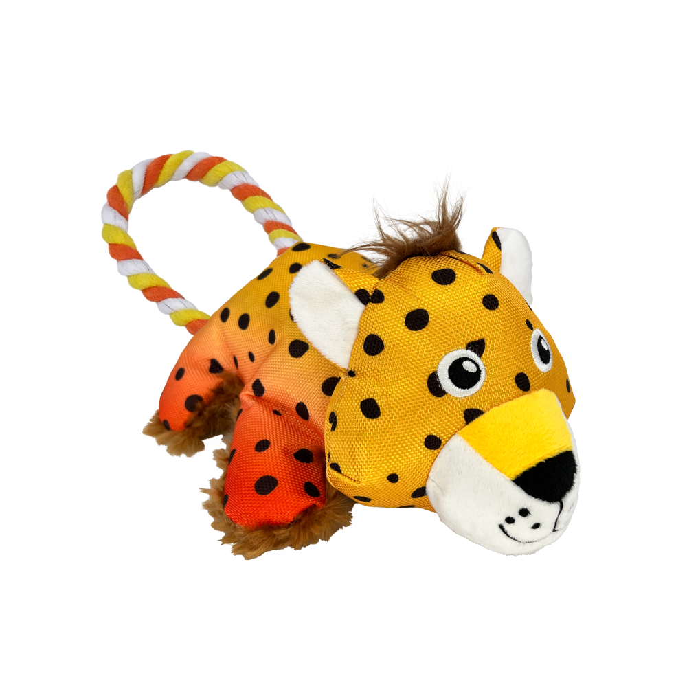 KONG Cozie Tuggz Hundespielzeug Gepard - Gr. S/M:  ca. L 26,7 x B 14,6 x H 8,9 cm von Kong