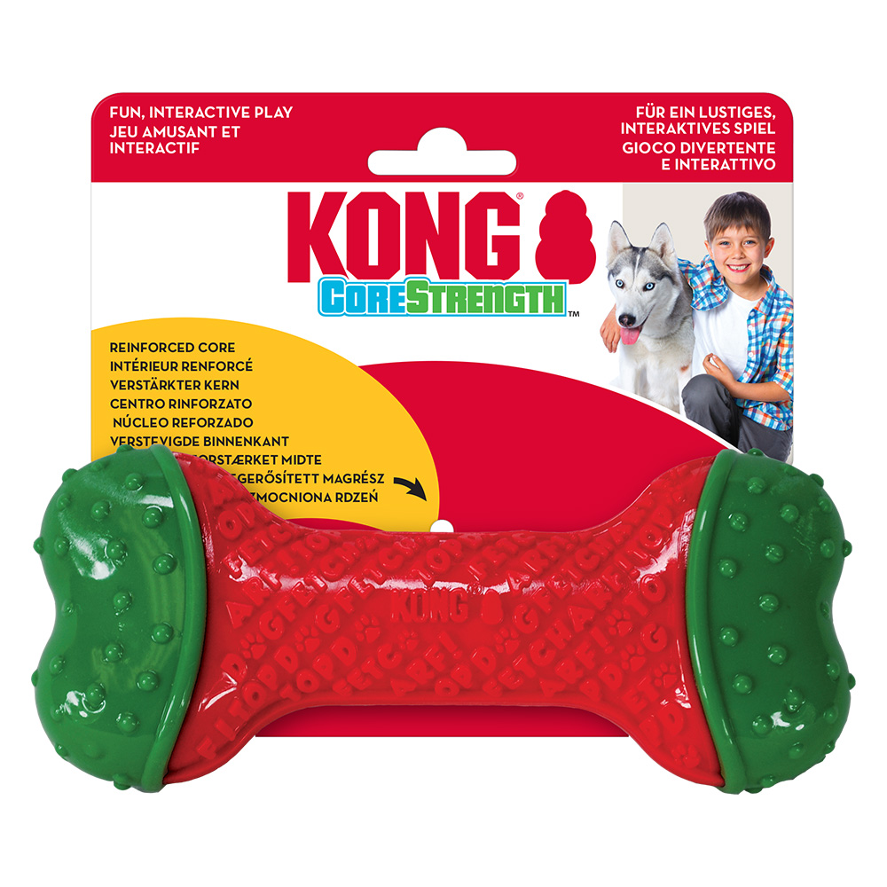 KONG Holiday CoreStrength Knochen - Größe M/L: L 17,7 x B 8,2 cm von Kong