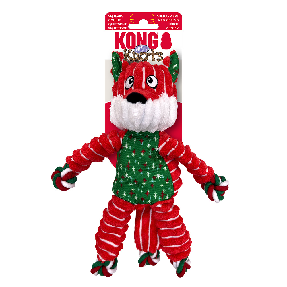 KONG Holiday Floppy Knots Fox - Gr. S/M: L 25 x B 22 x H 15 cm von Kong