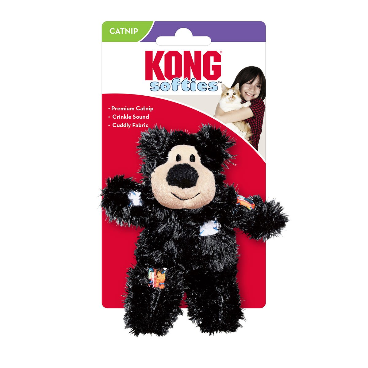 KONG Katzenspielzeug Softies Patchwork Bär von Kong