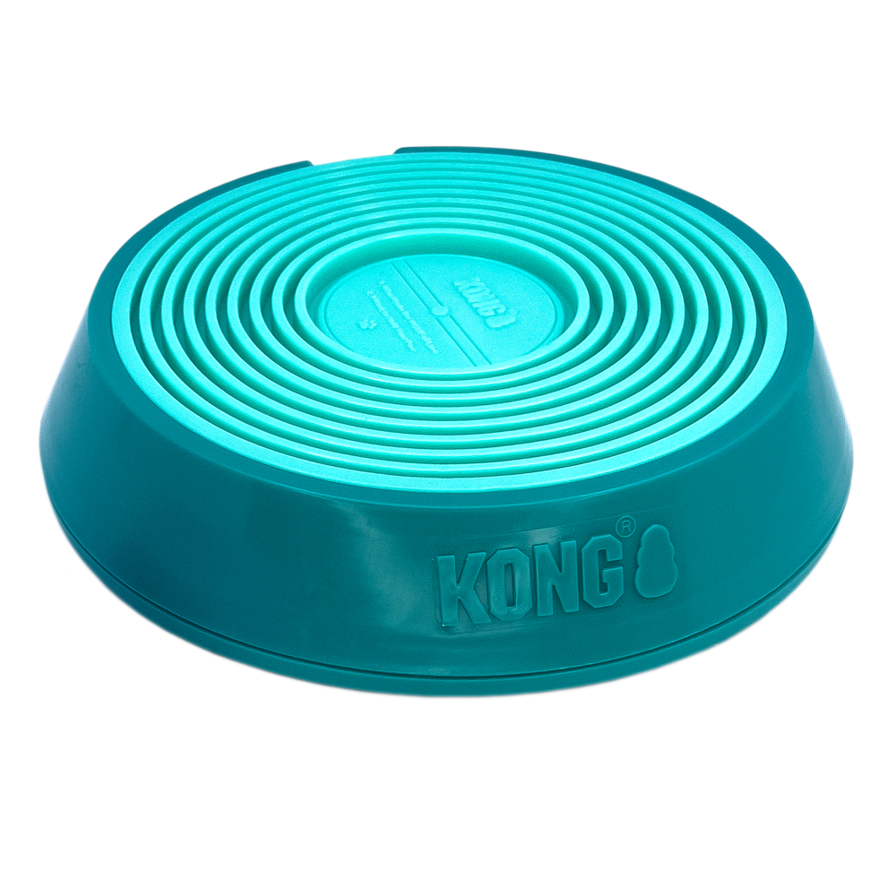 KONG Licks Spinz Hundespielzeug - blaugrün, Größe L: ca. Ø 20,3 x H 4,5 cm von Kong