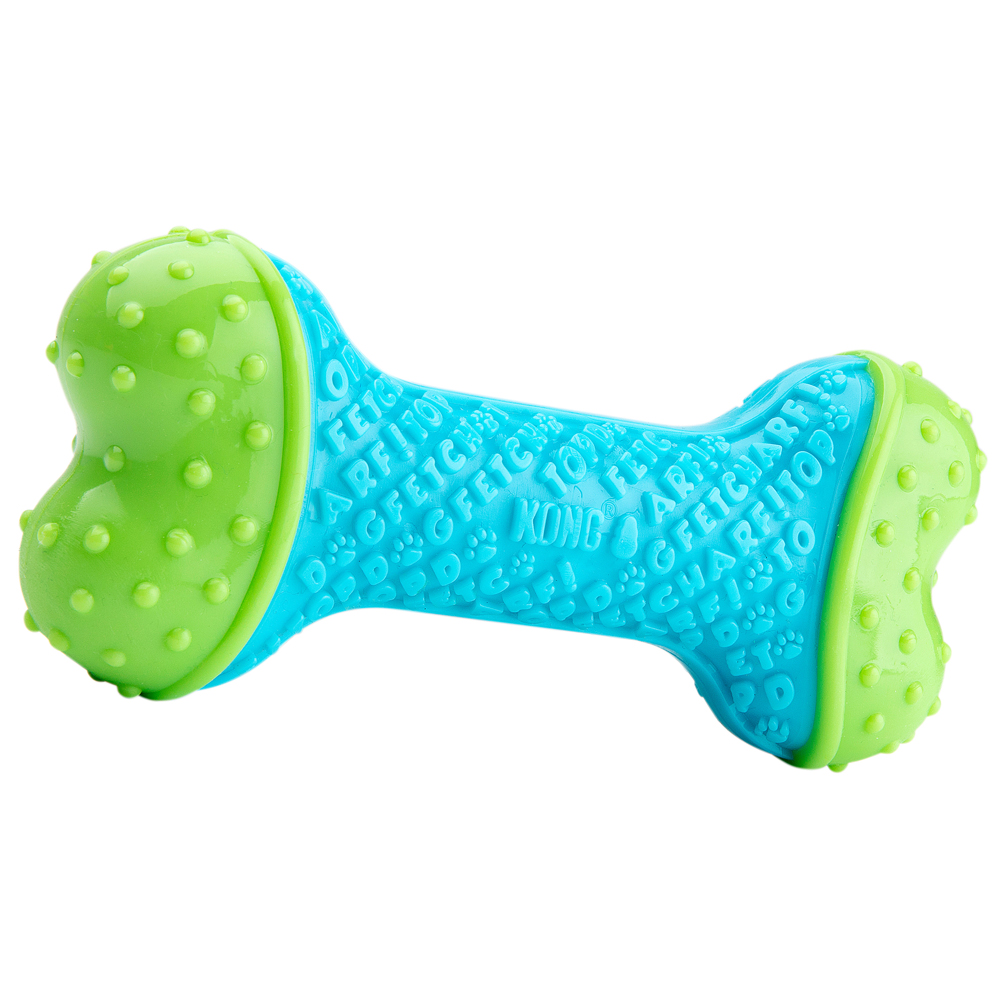 KONG Wurfspielzeug Core Strength Bone grün-blau, Länge: ca. 18 cm von Kong