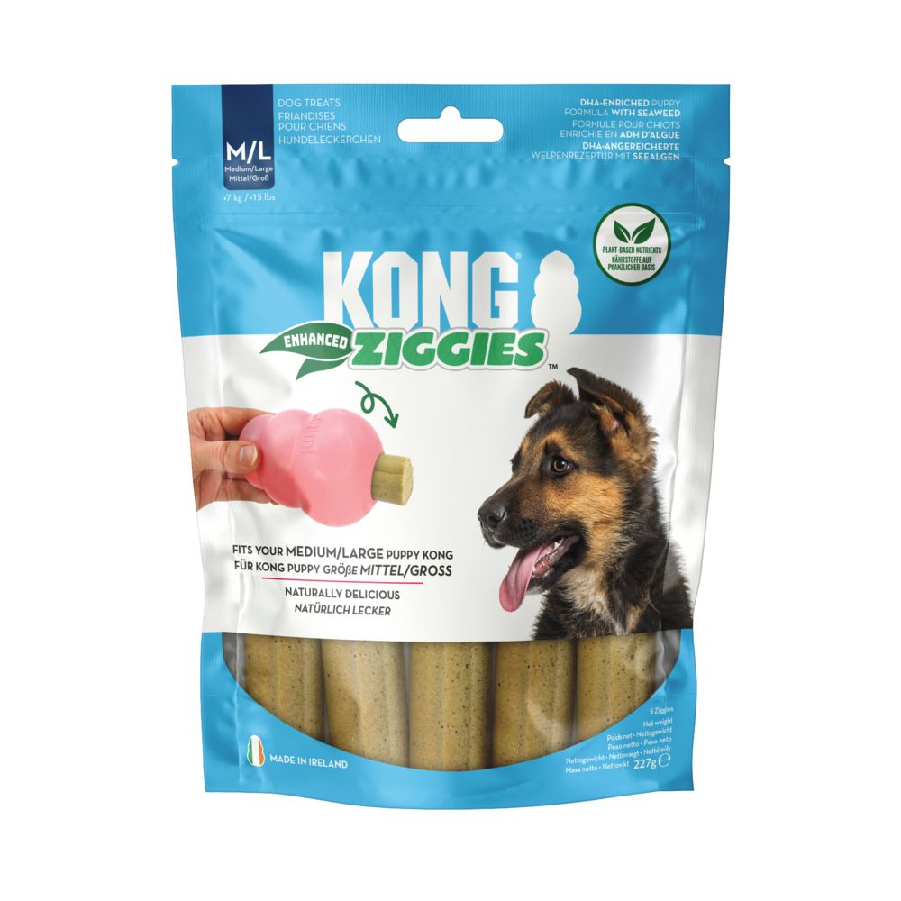 KONG Ziggies Enhanced Puppy - Größe M/L: für Hunde ab 7 kg (227 g) von Kong