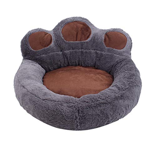 KongEU Bärentatze Form Hundebett,Abnehmbar,Indoor und Outdoor,Waschbar Hundekissen Haustier Katze Hundesofa Hundekörbchen S M L Hundekorb Katzen-Nest Hundebett Gepolstert-L:73x80cm-grau von KongEU