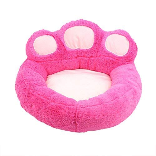 KongEU Bärentatze Form Hundebett,Abnehmbar,Indoor und Outdoor,Waschbar Hundekissen Haustier Katze Hundesofa Hundekörbchen S M L Hundekorb Katzen-Nest Hundebett Gepolstert-M:68x62cm-rose von KongEU