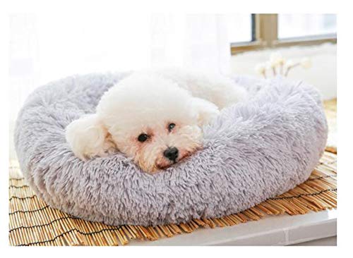 KongEU Deluxe Hundebett Nest Welpe Katze Höhle Bett für Kopf Surpport Shag Kunstfell Haustier Kissen weich warm Hund Kissen Sofa für kleine, mittelgroße und große Hunde von KongEU