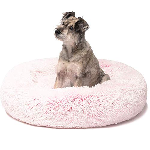 KongEU Hundebett,orthopädisch und rutschfest,Haustierbett für mittelgroße und große Hunde,extra weich, waschbar,Plüsch Hundesofa Hundekissen Hundekorb Donut-Kissen-XXL:100cm-Rosa von KongEU