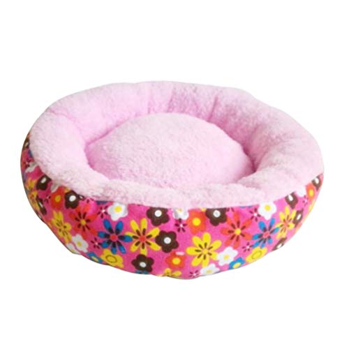 KongEU Rund Flaumiges Warme Hundebett Katzenbett Hundekissen Hundekorb Tierbett Waschbar Haustierbett Tierkissen Hundematte für Hunde Katzen-S:40CM-Rosa von KongEU