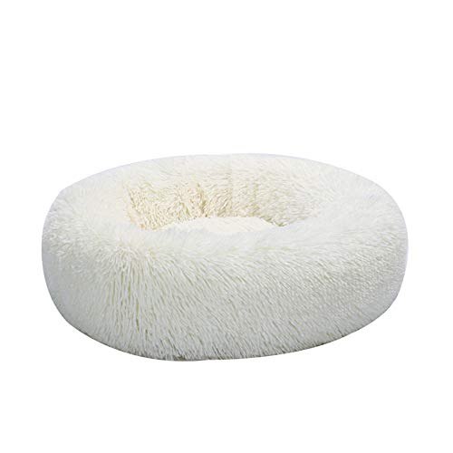 KongEU Shaggy Hundebett, warm, bequem, für Welpen, flauschig, kuschelig, weich, bequem, rund, Donut-Form, für kleine und mittelgroße Hunde von KongEU