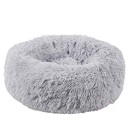 KongEU Weich Hundebett groß mit M~XXL Wendekissen,Rundes Hundekissen Hundekorb Indoor und Outdoor, Hunde-Sofa abwaschbar und wasserdicht-100x100cm-grau von KongEU