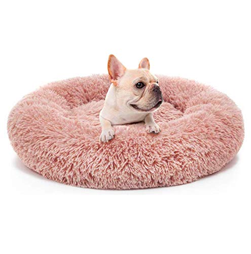 Luxuriöses Rundes Haustierbett für Hunde und Katzen,Kuschelig Hundebett,extra-groß,Hundekissen Hundekorb Weich Kissen für mittelgroße/Große Hunde,Waschbar-Ø 100 cm-Rosa von KongEU