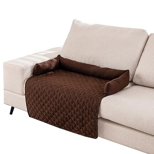 Hunde und Katzen, Haustierkissen, Hundebett für Schlafsofa, weich, große Katze, Hund, Haustier, Schlafmatte, wasserdicht, rutschfest, Sofabezug, Möbelschutz, Pad (75 x 75 cm, Braun) von Kongdson