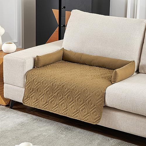 Kongdson Bettcouch, Sofa, Haustierkissen, rutschfestes, weiches Hundebett Katzenpolster, bequem, für große und kleine Hunde, Katzen, wasserdichte Matte für Katzen und Hunde (75 x 75 cm, Khaki) von Kongdson