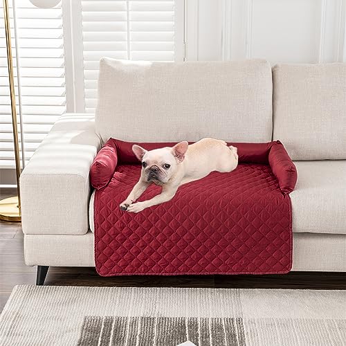 Kongdson Haustierbett für Hund Katze, wasserdicht, weich, rutschfest, beruhigende Unterlage für Hunde und Katzen, bequemes Schlafsofa, Katze, Hundematte, Möbelschutz (75 x 120 cm, Rot) von Kongdson