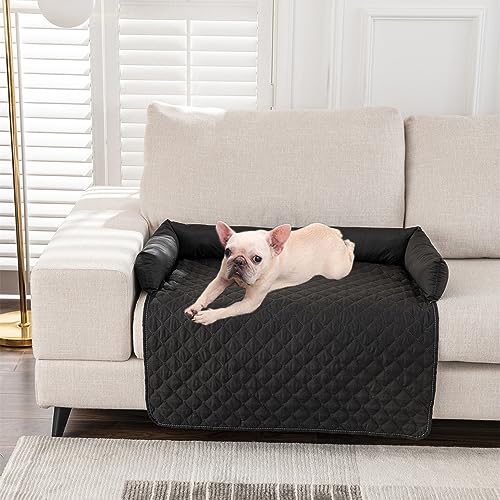 Kongdson Haustierbett für Hund Katze, wasserdichte, weiche Hundebett-Matte, rutschfeste Hundekatze Beruhigungspad, bequemes Schlafsofa, Katze, Hundematte, Möbelschutz (90 x 135 cm, Schwarz) von Kongdson