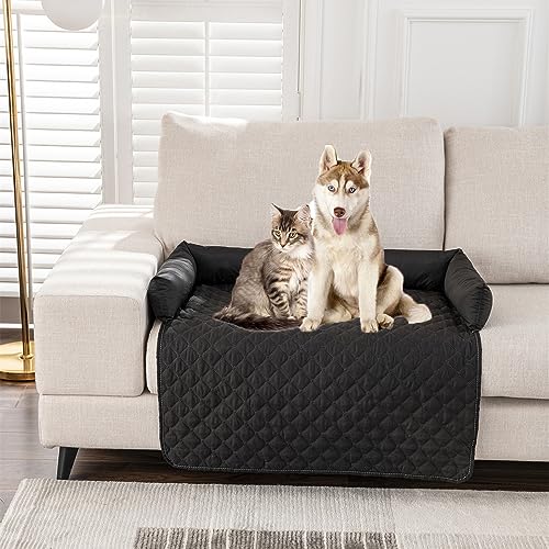 Kongdson Haustierkissen für Schlafsofa, wasserdicht, rutschfest, für Haustiere, Katzen, Hunde, waschbar, Beruhigungspad, weicher Möbelschutz, groß, klein, 75 x 75 cm, Schwarz von Kongdson