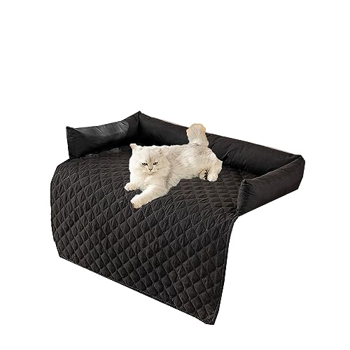 Kongdson Hunde- und Katzenbett für Schlafsofa, wasserdicht, rutschfest, beruhigendes Pad, waschbares Haustierkissen, Schlafmatte, weiche, bequeme Hundedecke (75 x 75 cm, Schwarz) von Kongdson