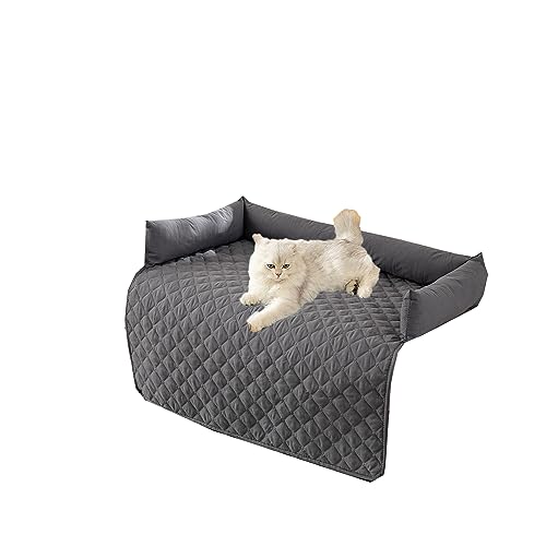 Kongdson Hunde- und Katzenbett für Schlafsofa, wasserdicht, rutschfest, beruhigendes Pad, waschbares Haustierkissen, Schlafmatte, weiche, bequeme Hundedecke (90 x 120 cm, Dunkelgrau) von Kongdson