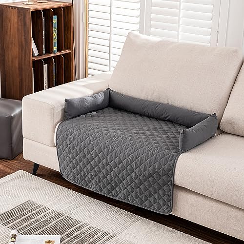 Kongdson Wasserdichtes Sofa für Hund und Katze, rutschfestes, bequemes Haustierkissen, Schlafmatte, weich, langlebig, Hundesofa, Bettmatte, Möbelschutz, waschbar, 75 x 75 cm, Dunkelgrau von Kongdson