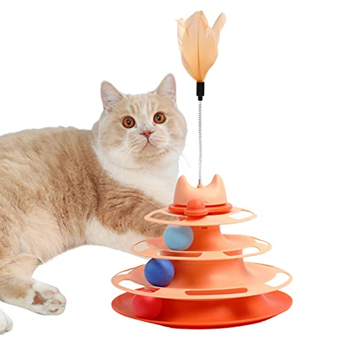 Kongou Katzen-Plattenspieler-Spielzeug | Unterhaltungs-Plattenspieler-Teaser-Spielzeug mit Bällen | Langlebiges Katzenspielzeug Interaktives Kätzchenspielzeug für Hauskatzen von Kongou