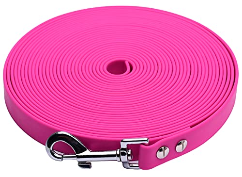 Anti-Rutsch Hundeleine 20mm breit mit Handschlaufe Schleppleine in pink Ausbildungsleine Wasserfest Nylongewebe mit PVC überzogen (4M) von Kongs