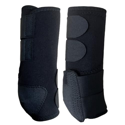 Konnfeir Pferdestiefel, vordere Stützstiefel, Pferdesport, Medizinstiefel, Pferdebeinbandagen, Schutzausrüstung, ein Paar (Schwarz, L) von Konnfeir