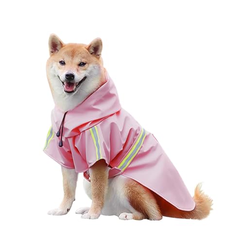 Regenmantel Hund mit Reflexstreifen, Verstellbarer Hunderegenmantel, Wasserdicht Hundemantel, Regenjacke Hund mit Kapuze für Kleine Mittelgroße und Große Hunde (3XL) von KoolYouth