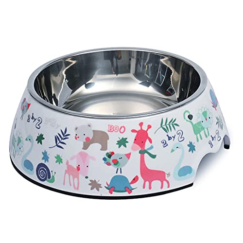 Koomiao Doppelte Katzennäpfe, Hundenapf Edelstahl,Futternapf Katze rutschfest Futterschüssel Fressnapf Katze mit Spritzschutz-Silikonbasis für kleine & große Hunde (Single Bowl, B) von Koomiao