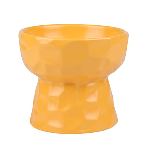 Koomiao Erhöhter Keramik Futternapf Katze,Katzennapf Keramik Ergonomisch Schräge,Katzen fressnapf Einzeln 250ml/480ml für Katze Welpe Futter und Wass (250ml, Orange) von Koomiao