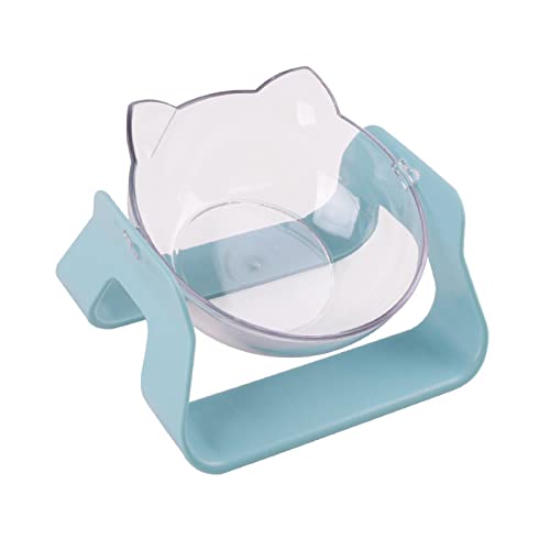 Koomiao Futternäpf Katze Erhöhte 0°/15° Orthopädischer Katzennapf, Ergonomisch Katzenfutternapf Verhindern Erbrechen,rutschfeste Wassernapf und Futternapf, für Katzen und Hunde (Single Bowl, Blau) von Koomiao