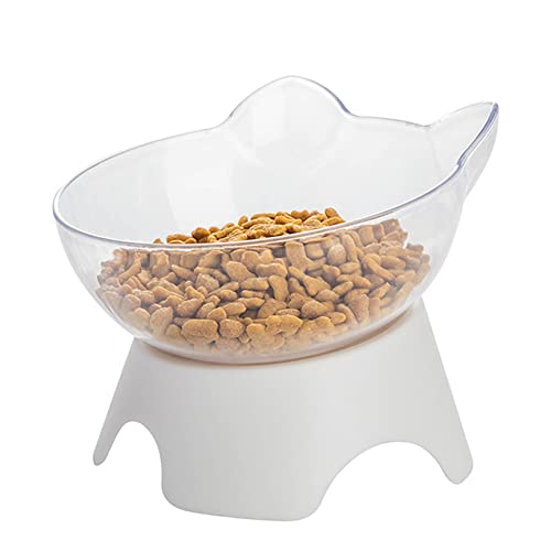 Koomiao Futternapf Katze, Antirutsch Katzennapf ,Fressnapf 15 ° Kipphals Schutz rutschfeste Halterung Basis für Katze und Hundenapf (Single Bowl) von Koomiao