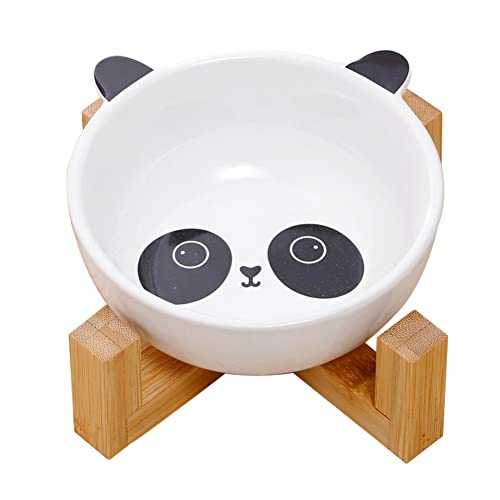 Koomiao Futternapf für Hunde und Katzen, Keramik, mit Ständer, niedliches Tierdesign, großer Wassernapf, Futternapf für Katzen und kleine Hunde (Panda) von Koomiao