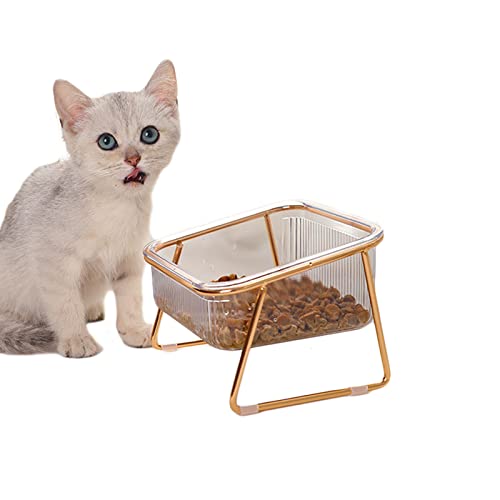 Koomiao Katzennapf mit Metall Ständer,Katzennapf Set 15 ° Geneigt Anti-Erbrechen ,Fressnapf Katzen Nackenschutz Geeignet Kleine Mittelgroße Katzen und Hunde (Single Bowl) von Koomiao