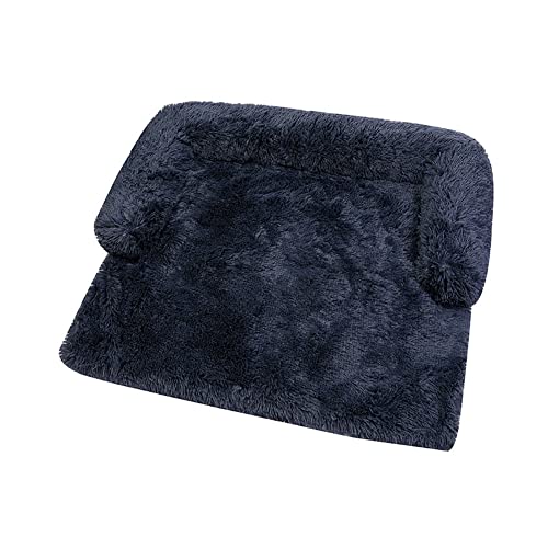 Koomiao Schlafsofa für Hunde, großes Kissen, waschbar, Teppich aus Plüsch, für Haustiere, geeignet für Auto, Sofa, Schlafzimmer (S-76 x 76 x 15 cm, blau – A) von Koomiao