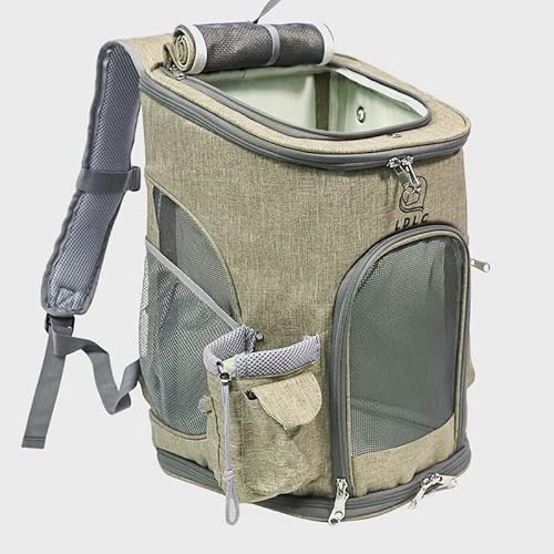 Koomuao Faltbar Haustier Rucksack, Haustier tragen Transporttasche,Atmungsaktives Netz-Oberteil, zum Öffnen,Haustier-Rucksack für kleine Hunde, Katzen bis zu 10kg (M, Curcuma) von Koomuao