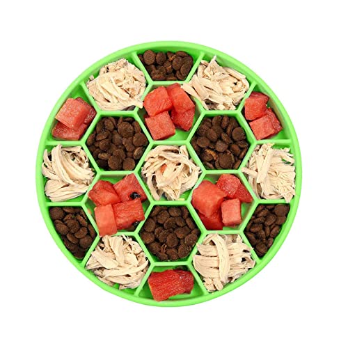 Koomuao Fressnapf für Hunde, Leckmatte aus Silikon, langsames Fressnapf mit rutschfestem Saugnapf, für Leckereien/Lebensmittel, fördert eine gesunde Ernährung (M(16 cm), Grün) von Koomuao