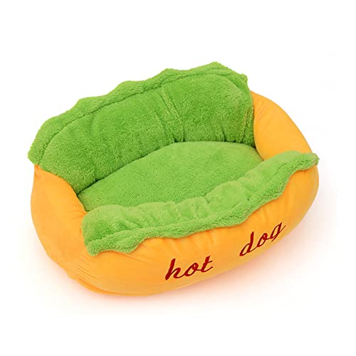 Koomuao Hundebett für Katzen, Hunde, Form von Hot-Dog, Katzenbett aus Plüsch mit abnehmbarem Kissen, Korb, Haus, Haus, kreativ, Tiernest von Koomuao