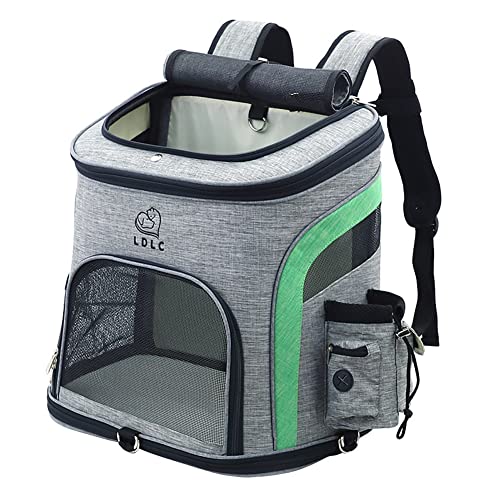 Koomuao Hunderucksack Katzen Rucksack,Haustier tragen Transporttasche,Tragetasche mit Mesh Atmungsaktive Rucksäke für Hunde Katze , Bis 7.5 kg (Grün) von Koomuao