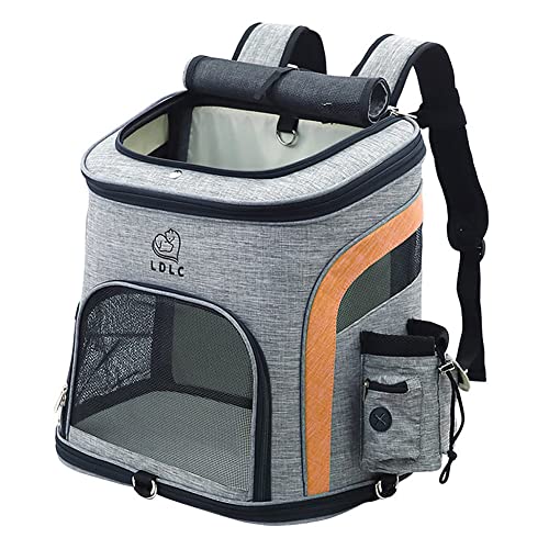 Koomuao Hunderucksack Katzen Rucksack,Haustier tragen Transporttasche,Tragetasche mit Mesh Atmungsaktive Rucksäke für Hunde Katze , Bis 7.5 kg (Orange) von Koomuao