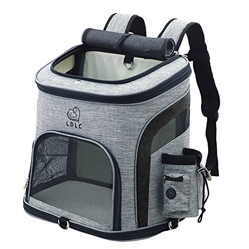 Koomuao Hunderucksack Katzen Rucksack,Haustier tragen Transporttasche,Tragetasche mit Mesh Atmungsaktive Rucksäke für Hunde Katze , Bis 7.5 kg (Schwarz) von Koomuao