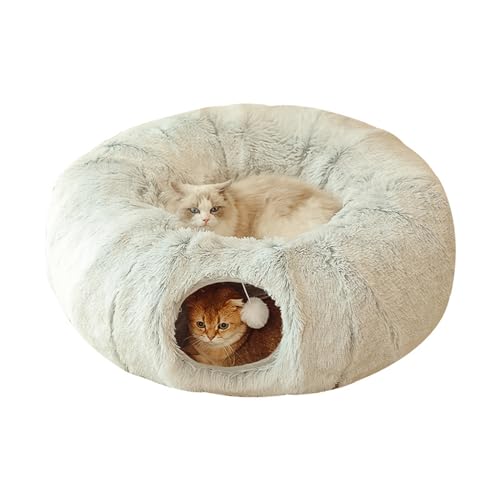 Koomuao Katzenbett, weich, Katzenspielzeug mit Tunnel, beruhigendes Kissen für Katzen, faltbar, für Haustiere, zum Schlafen im Innenbereich im Winter von Koomuao
