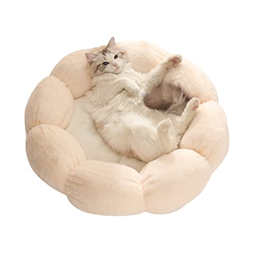 Koomuao Katzenbett Hundebett Flauschig,Waschbar rund Katzenkissen,Donut Hundekorb Katzenkorb für Katzen und kleine mittelgroßen Hunde (40cm, Rosa) von Koomuao