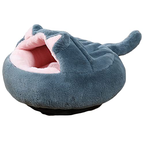 Koomuao Katzenhöhle Katzenbett flauschig,Katzenhaus Tierbett,Kätzchenbett Donut Katzensofa Hundesofa, waschbar, rutschfest Geeignet für Katzen und Hunde (40 cm, Grau) von Koomuao