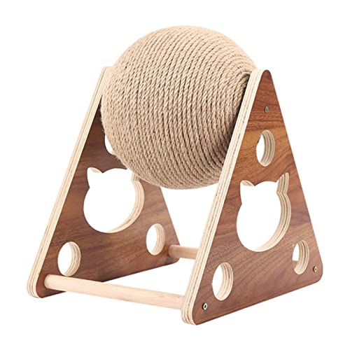 Koomuao Katzenspielzeug Ball Sisal, Interaktives Katzenspielzeug ,Katze Kratzkugel,Abnehmbare Kratzspielzeug Katze,Trainingsgerät kratzkugel für Katzen (M(21×26×24cm)) von Koomuao