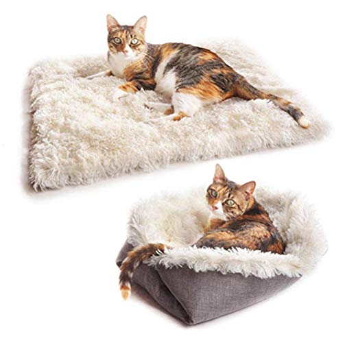 Koowaa Bequeme Plüsch-Haustier-Matte mit doppeltem Verwendungszweck Katzen-Hundebett-Matten Multifunktionale Winter-warme Katzen-Matte Weiche Haustier-Matte von Koowaa